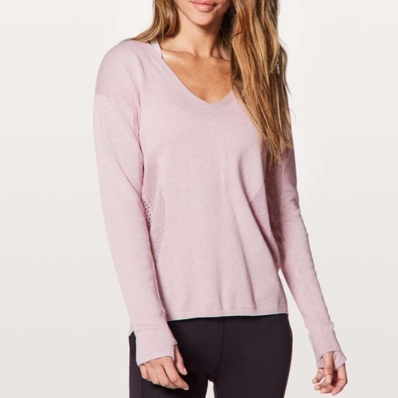 LULULEMON Still Movement Sweater Heathered Petals W3BHTS Lightweight Size 6 - Picture 1 of 10
